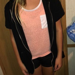 Black short sleeve jacket